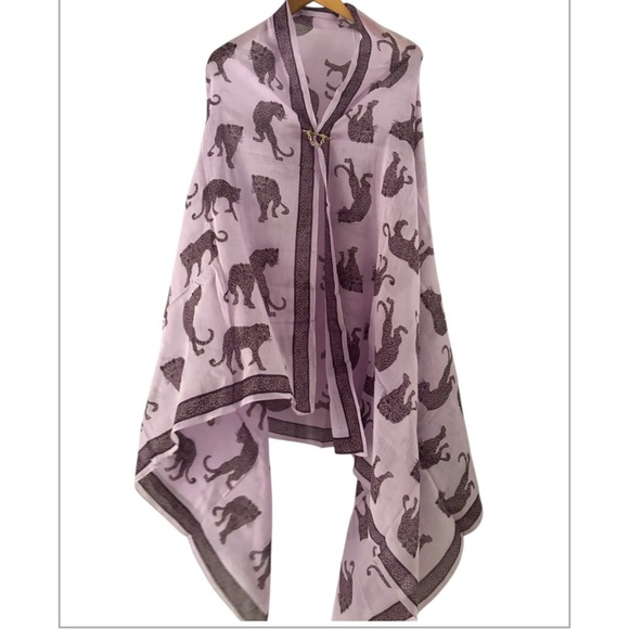 Aratta Silent Journey Cotton Cheetah Shawl NWT - Picture 4 of 5